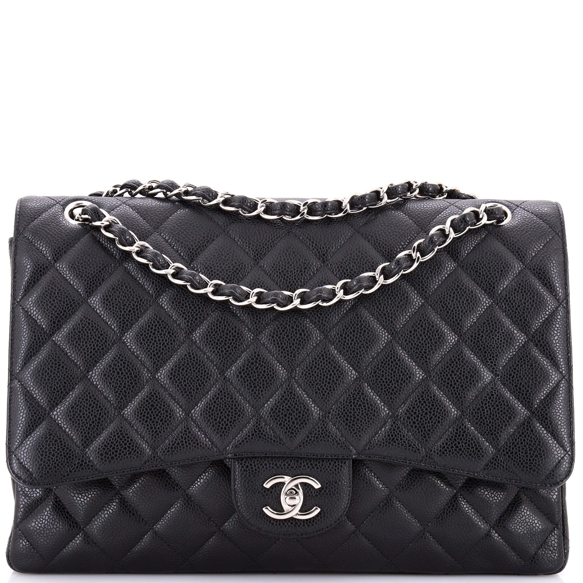 Vintage Classic Single Flap Bag Quilted Caviar Maxi