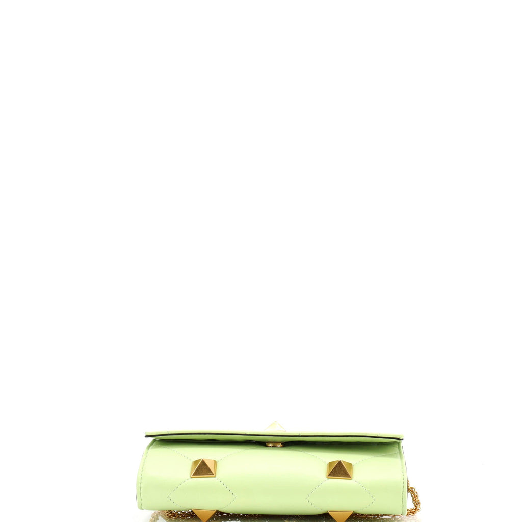 Roman Stud Wallet on Chain Quilted Leather