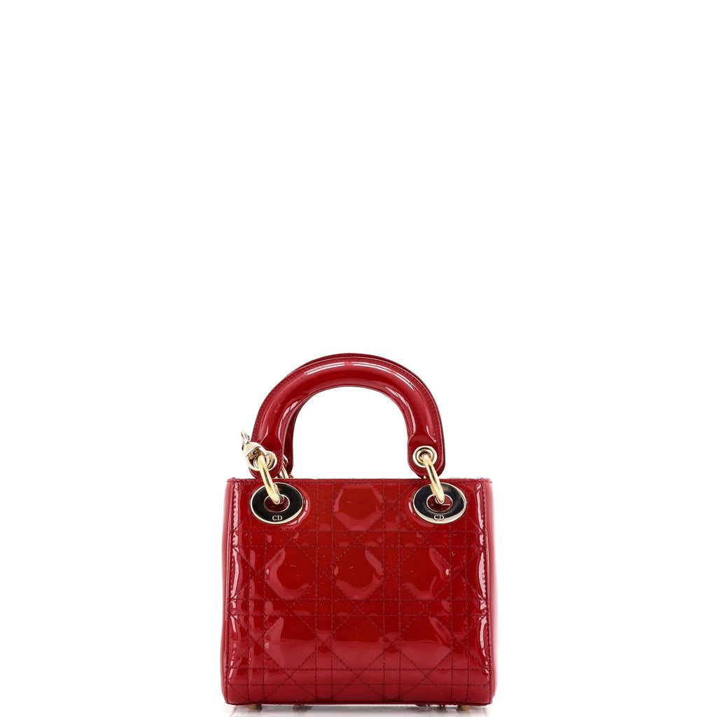 Lady Dior Chain Bag Cannage Quilt Patent Mini