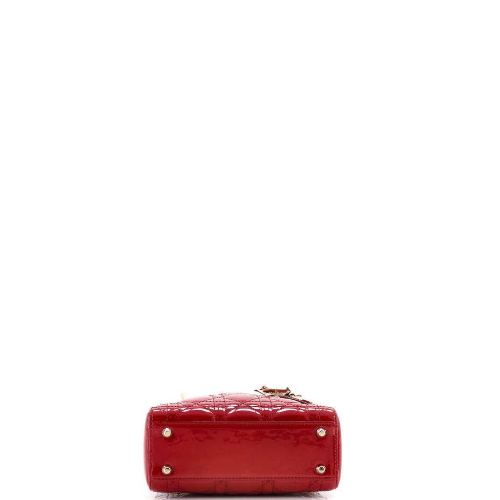 Lady Dior Chain Bag Cannage Quilt Patent Mini