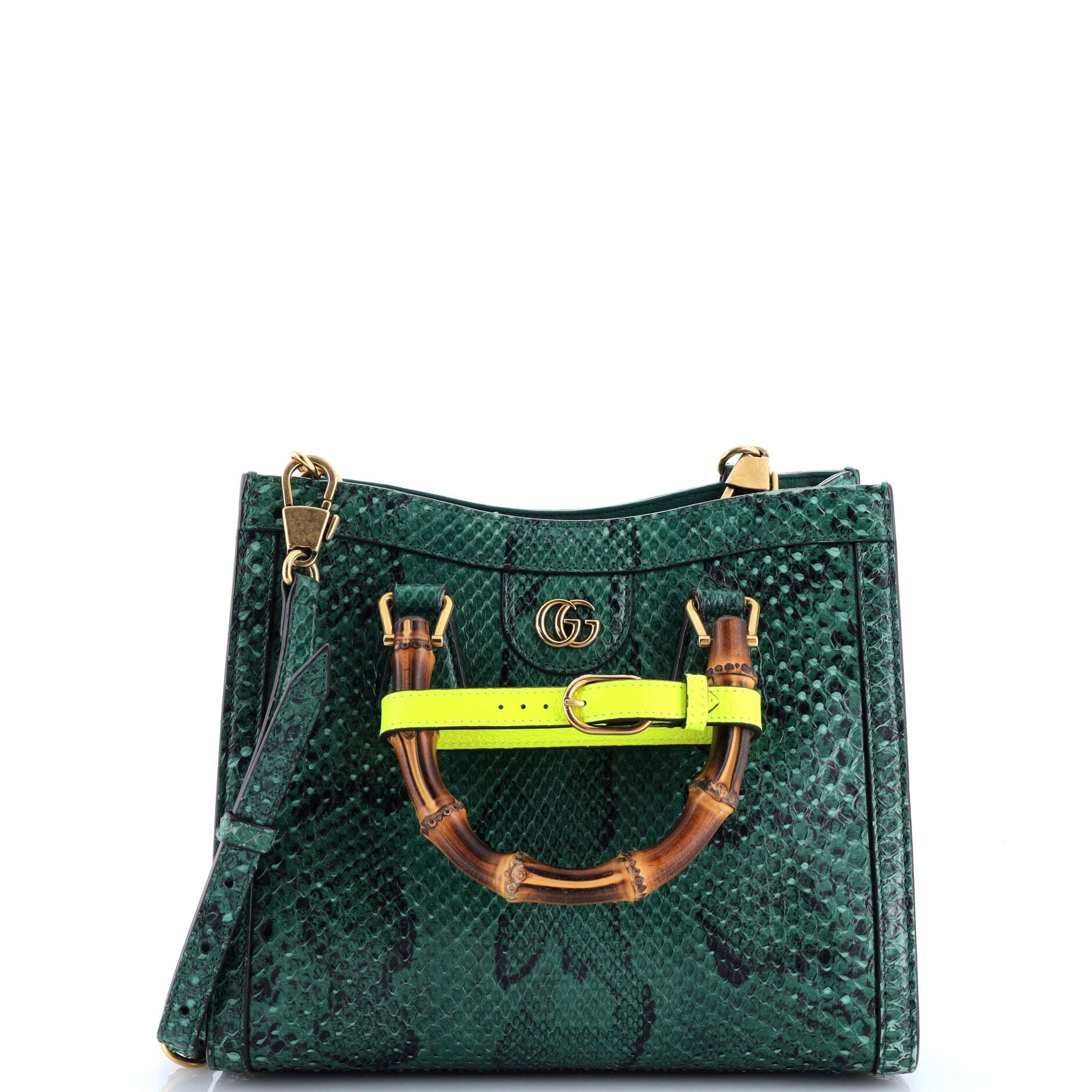 Diana NM Bamboo Handle Tote Python Small