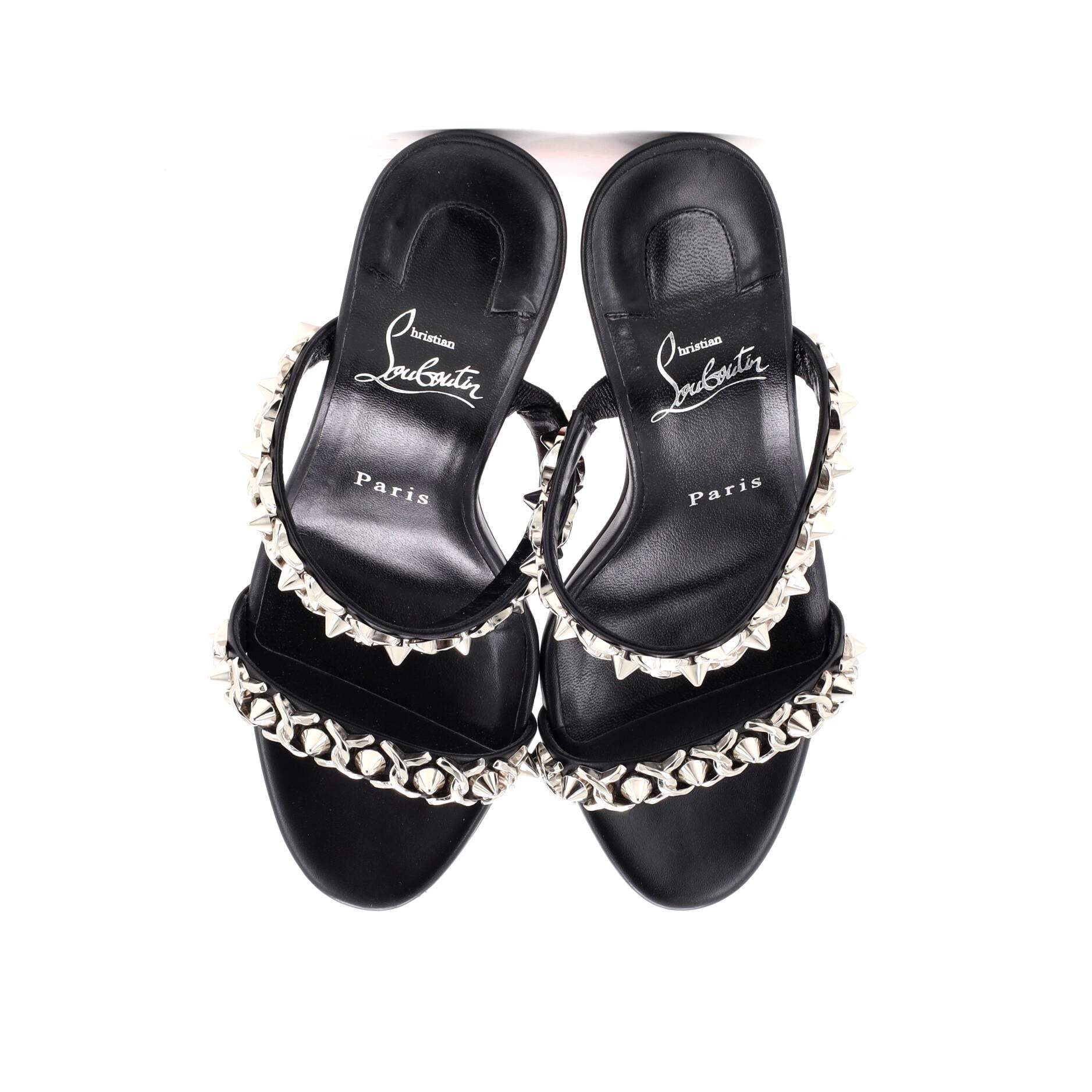 Women's Just Chain Slide Sandals Embellished Leather 85