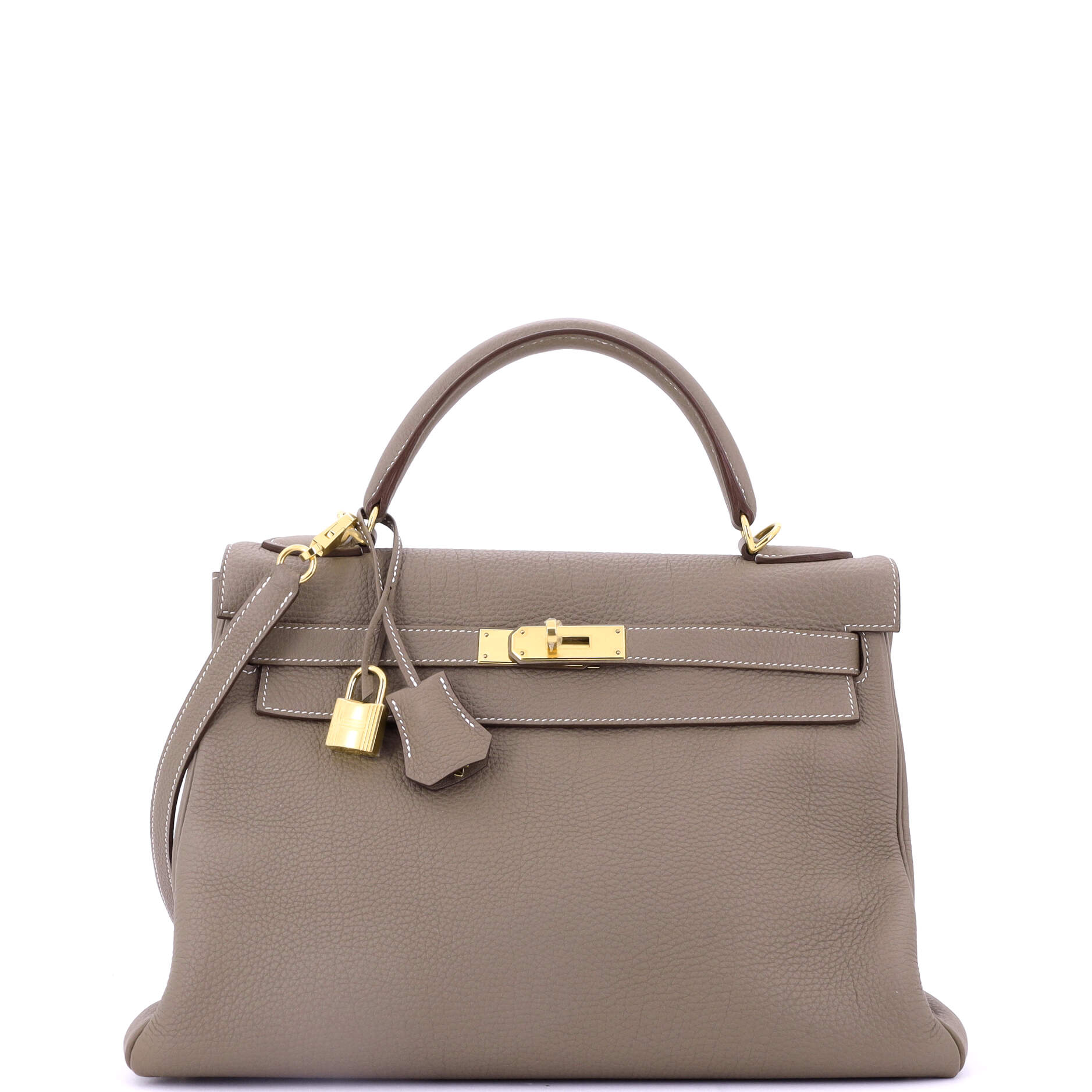 Kelly Handbag Grey Togo with Gold Hardware 32