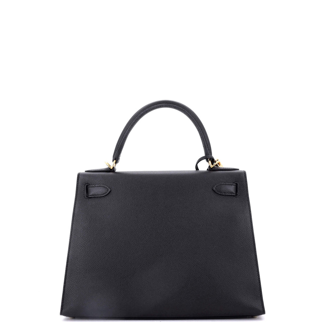 Kelly Handbag Noir Epsom with Gold Hardware 28