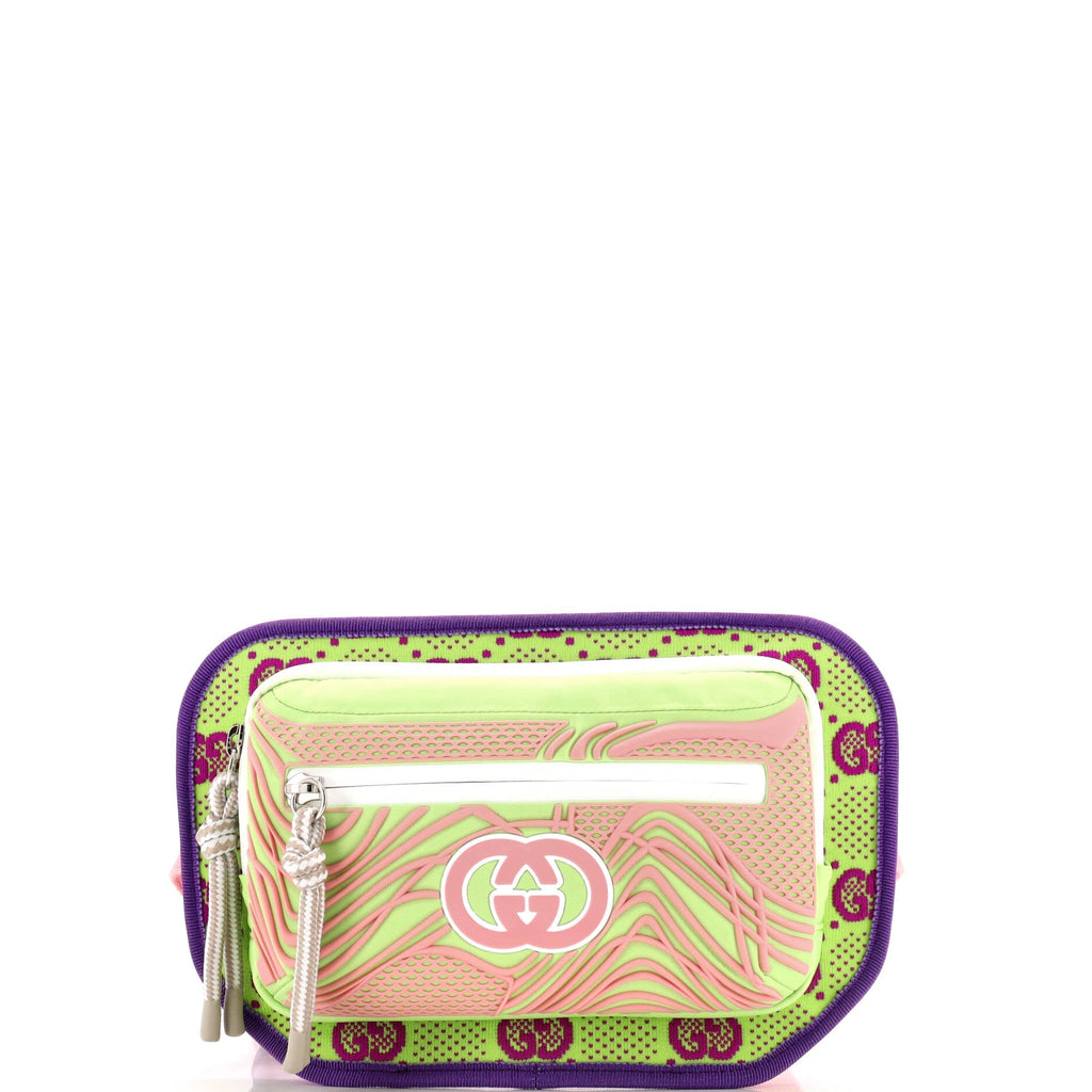 Panelled Front Pocket Belt Bag Backpack GG Jacquard Nylon and Rubber