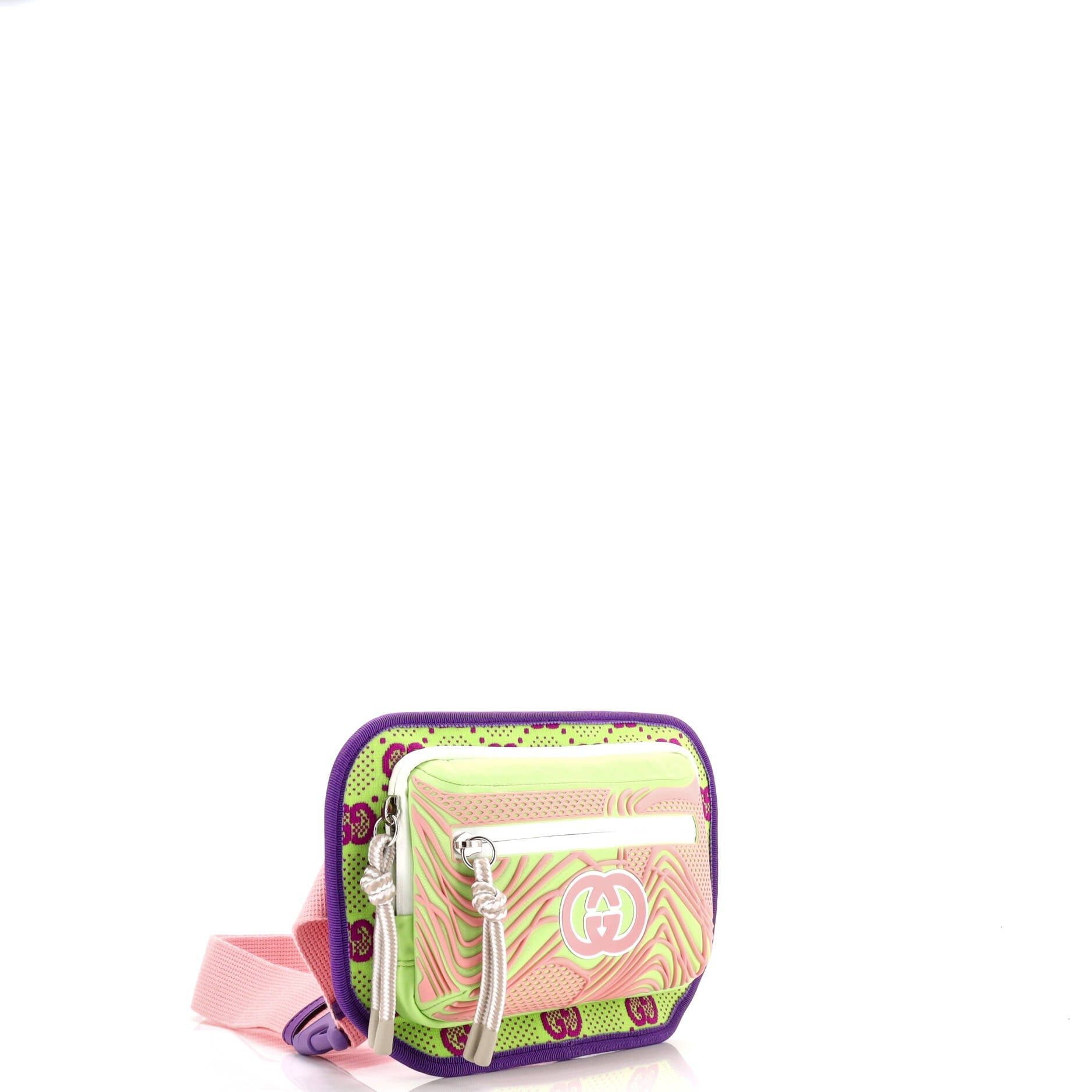 Panelled Front Pocket Belt Bag Backpack GG Jacquard Nylon and Rubber