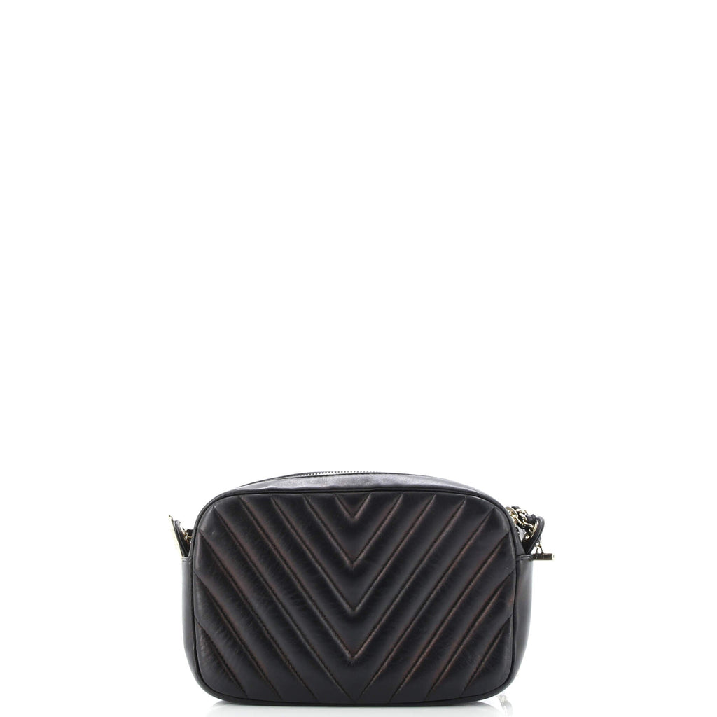 CC Camera Case with Chain Chevron Lambskin Small