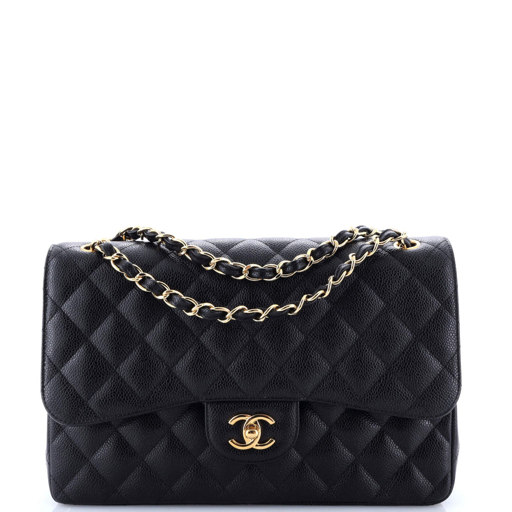 Classic Double Flap Bag Quilted Caviar Jumbo