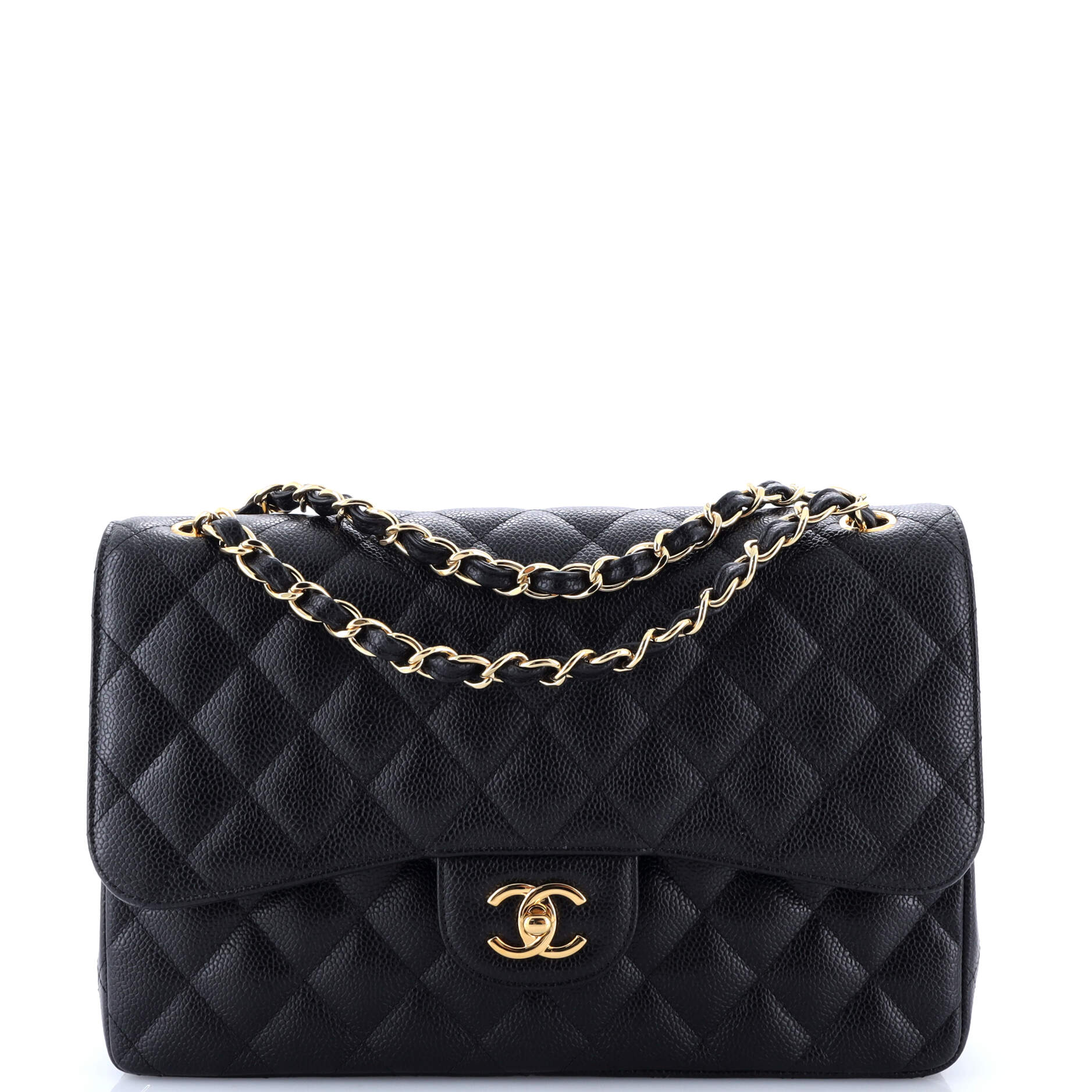 Classic Double Flap Bag Quilted Caviar Jumbo