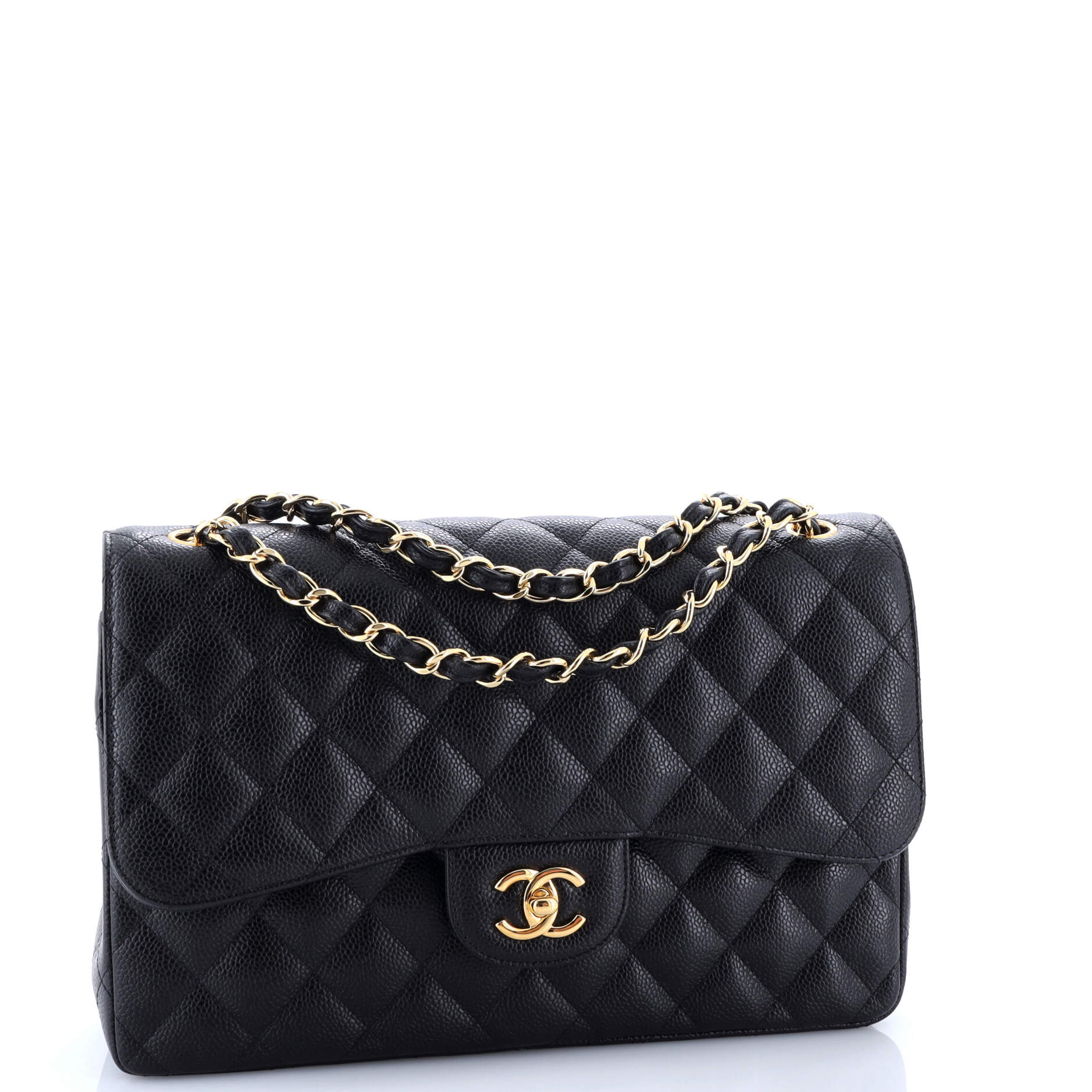 Classic Double Flap Bag Quilted Caviar Jumbo