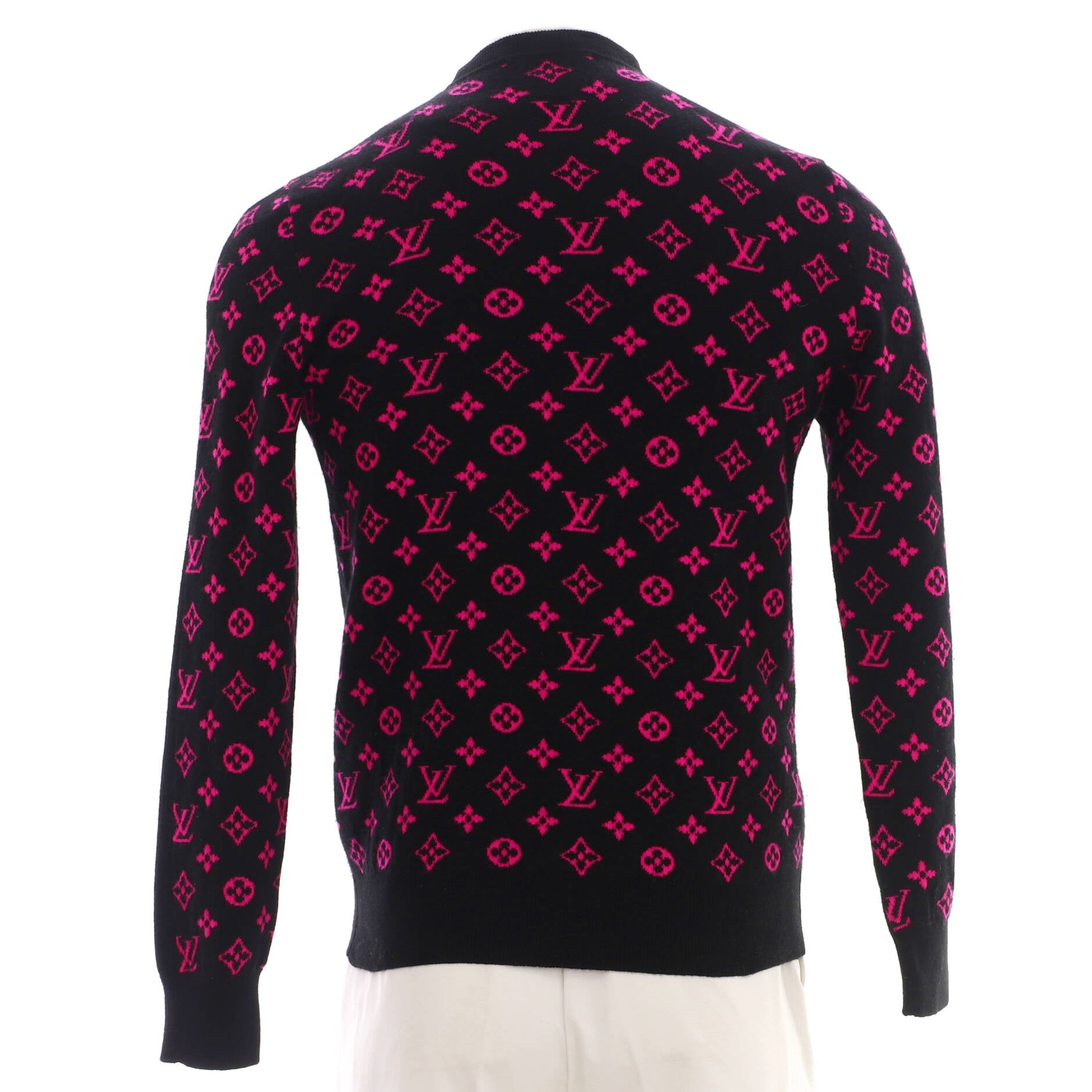 Men's Half And Half Monogram Crewneck Sweater Cashmere Blend