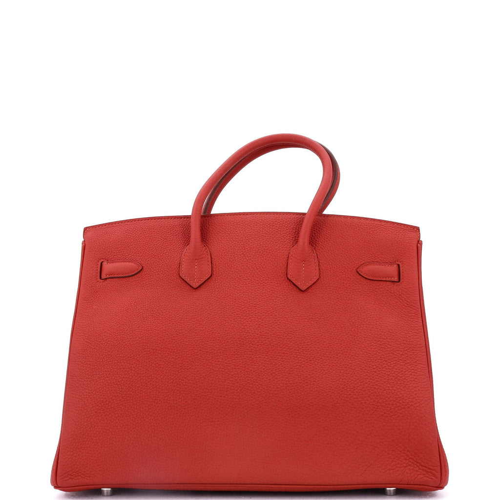 Birkin Handbag Vermillon Togo with Palladium Hardware 35