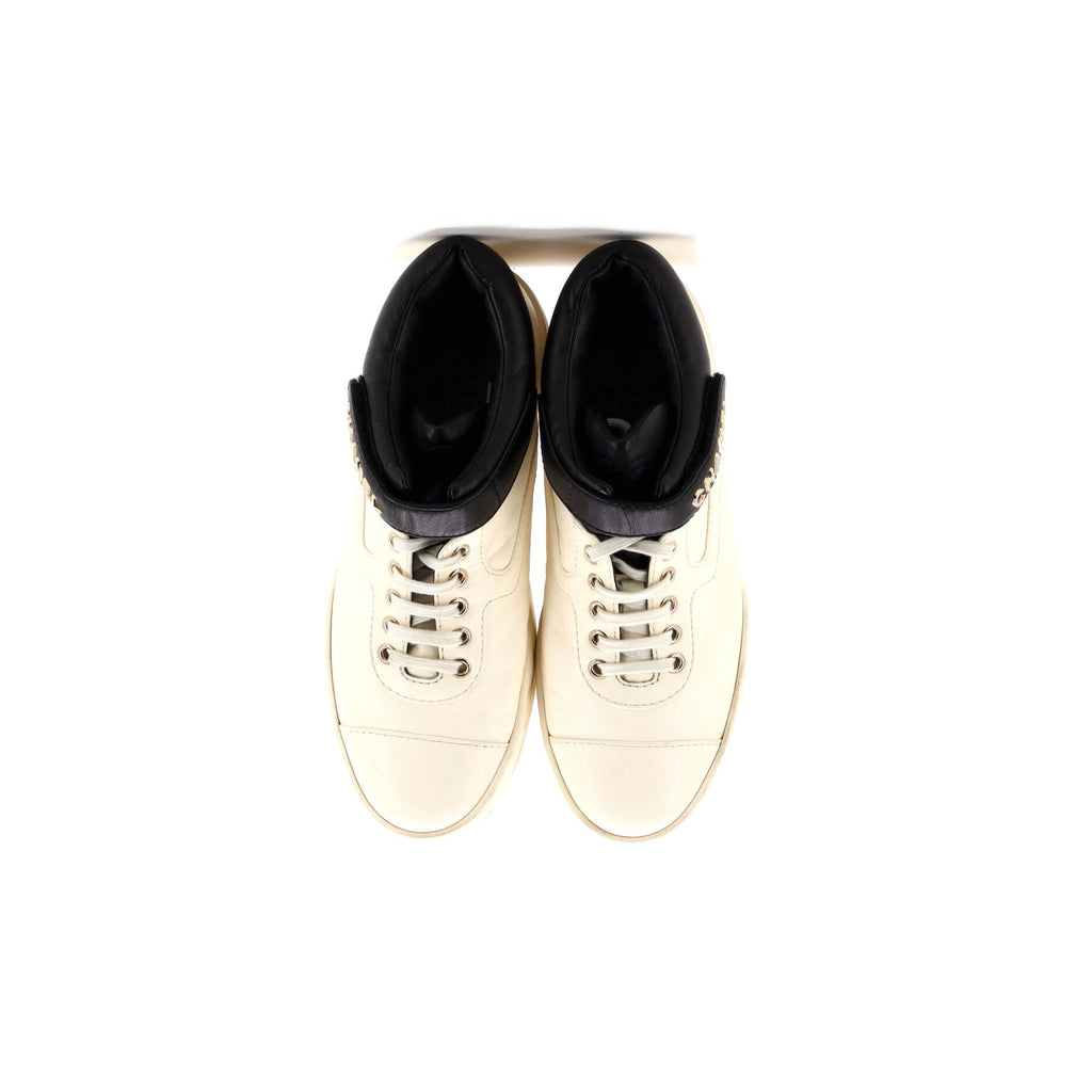 Women's Logo Strap Lace Up Sneakers Leather