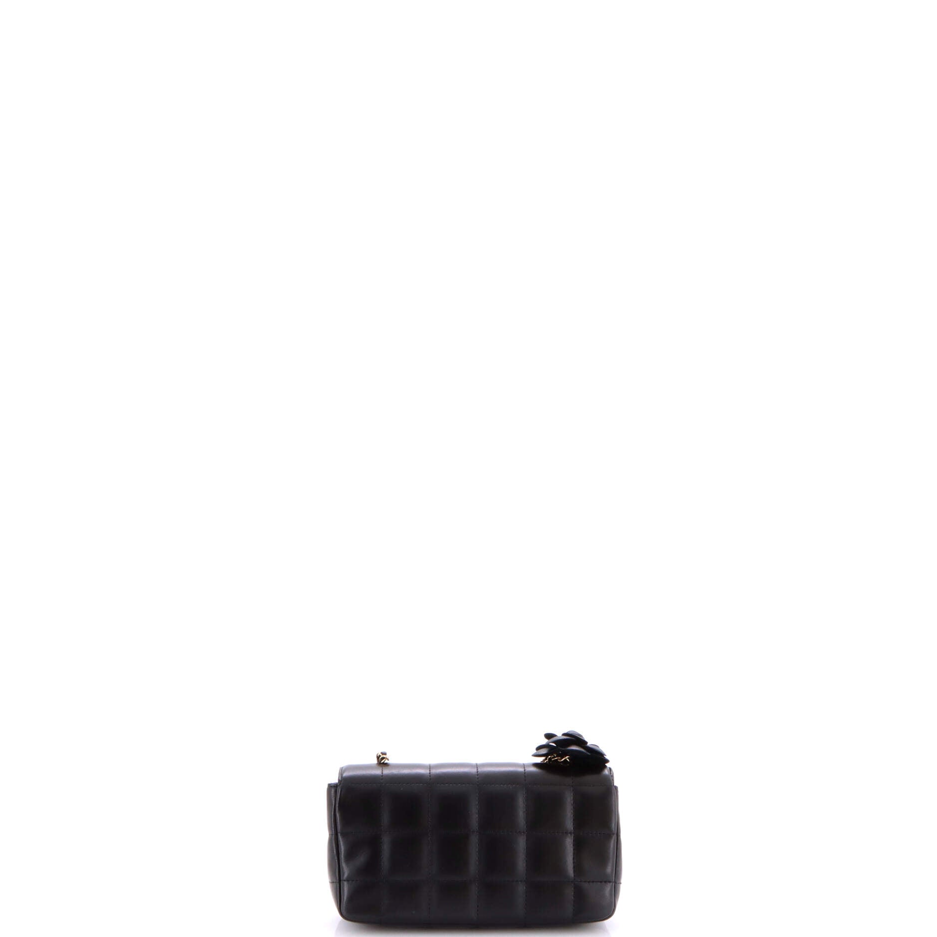 Camellia Chocolate Bar Flap Bag Quilted Lambskin Mini