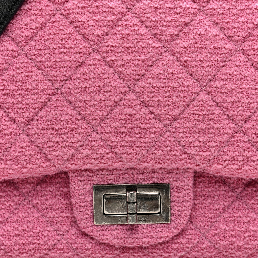Easy Tweed Jumbo Reissue Messenger Flap Pink Black