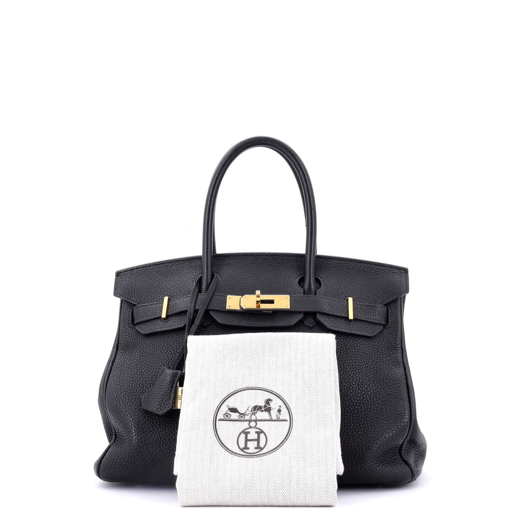 Birkin Handbag Noir Togo with Gold Hardware 30