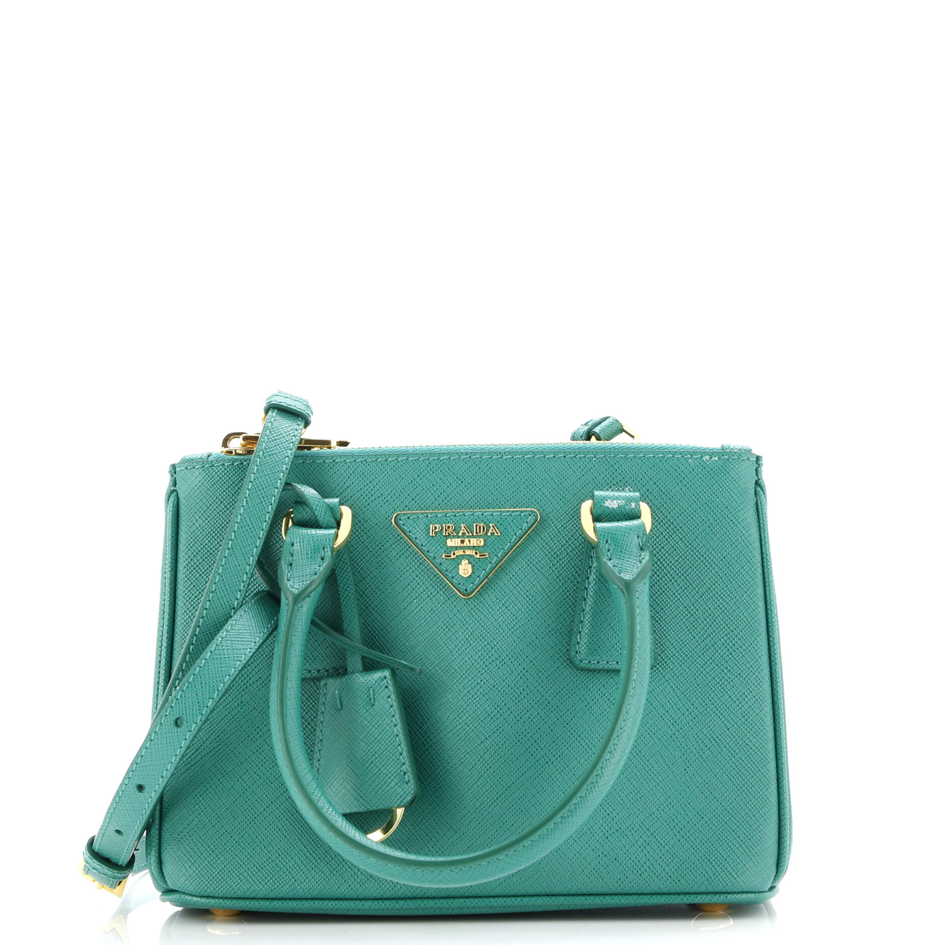 Galleria Double Zip Tote Saffiano Leather Mini