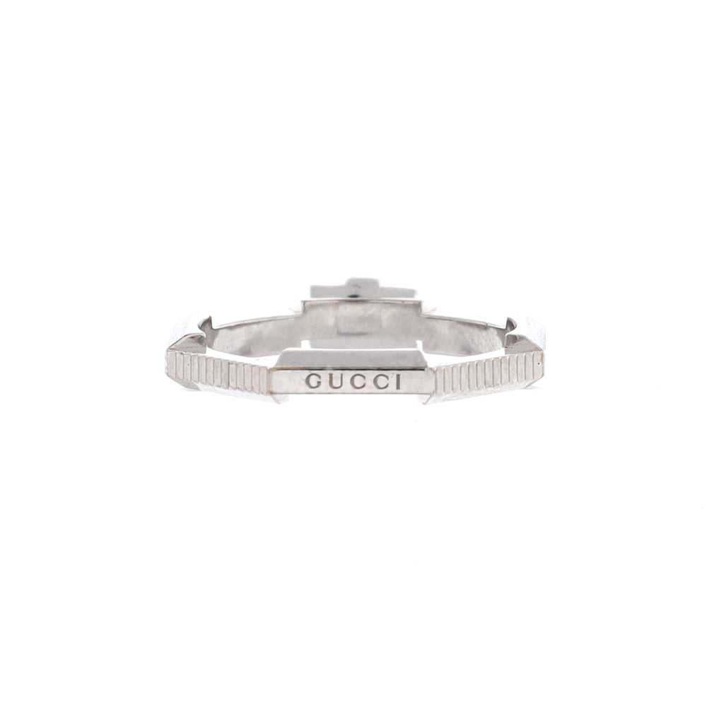 Link to Love Ring 18K White Gold with Baguette Diamonds and Rubelite