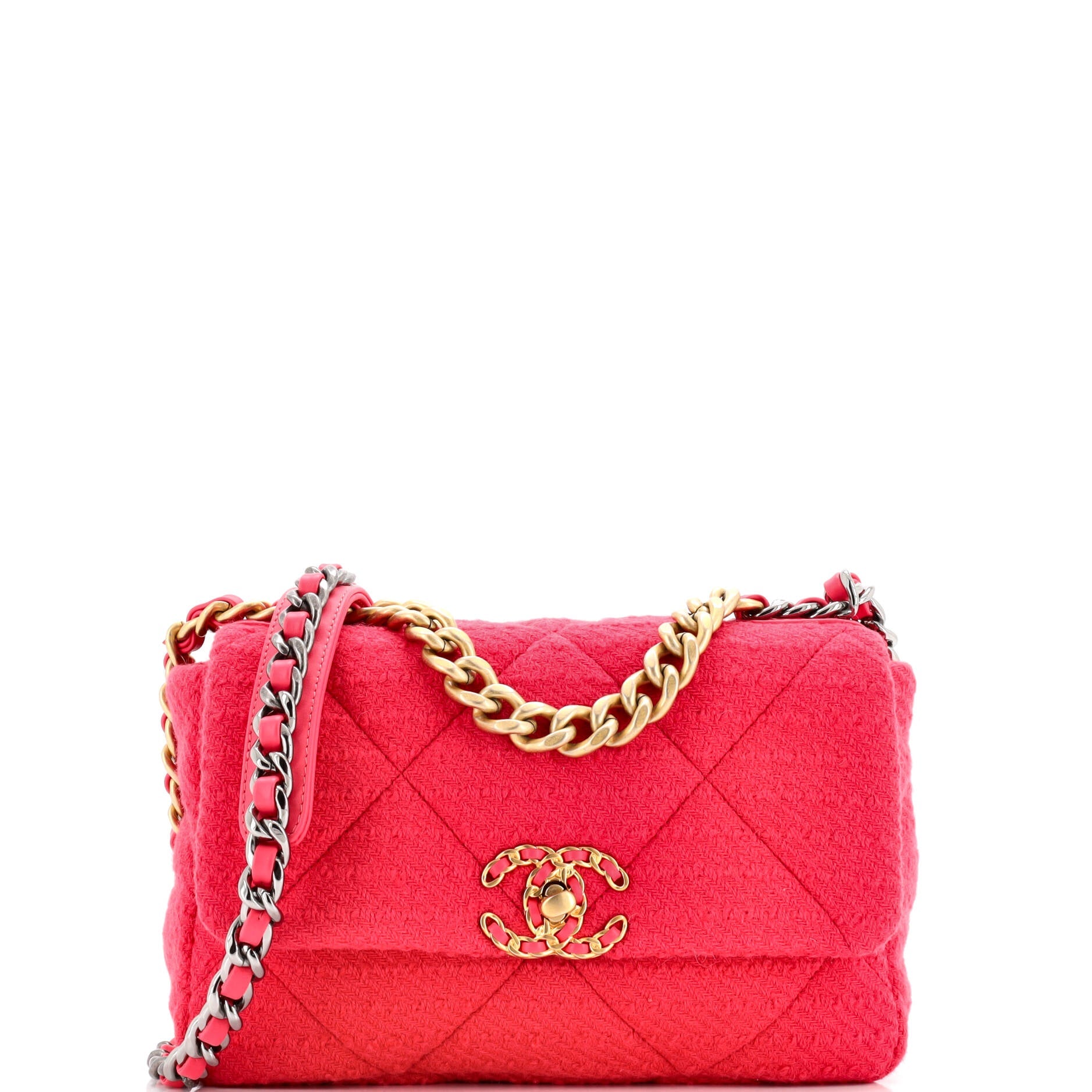 19 Flap Bag Quilted Tweed Medium