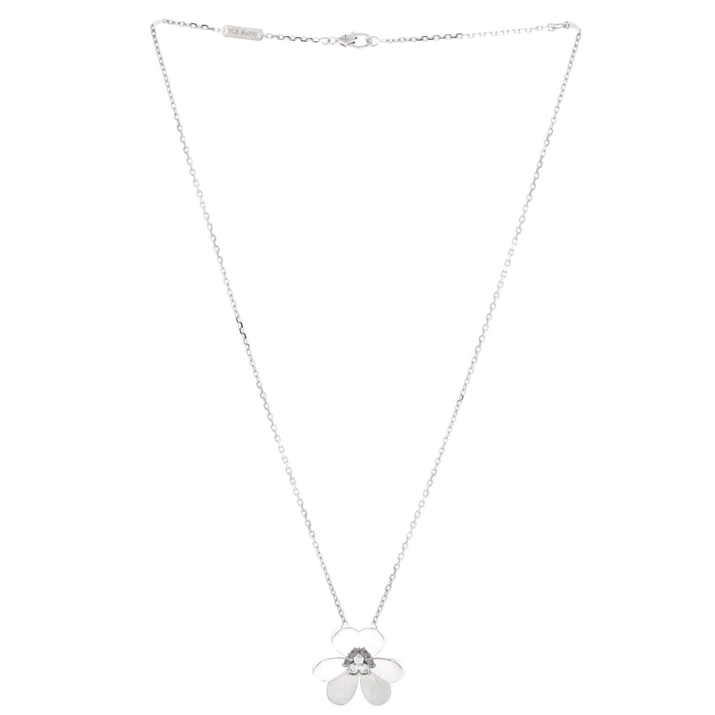 Frivole Pendant Necklace 18K White Gold with Diamonds Large