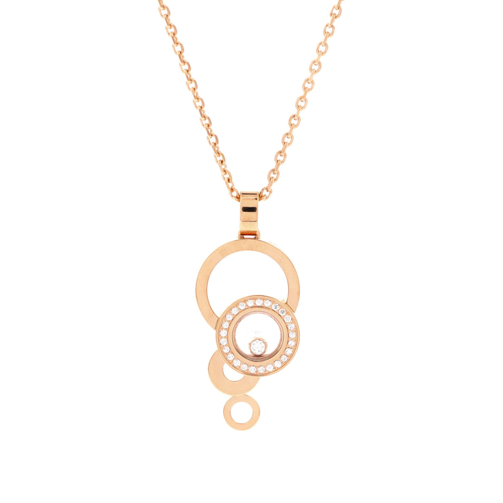 Happy Bubbles Pendant Necklace 18K Rose Gold with Diamonds and 1 Floating Diamond