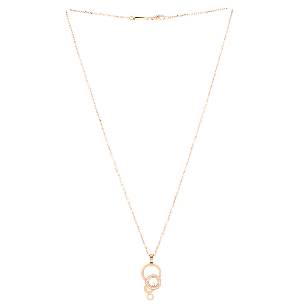 Happy Bubbles Pendant Necklace 18K Rose Gold with Diamonds and 1 Floating Diamond