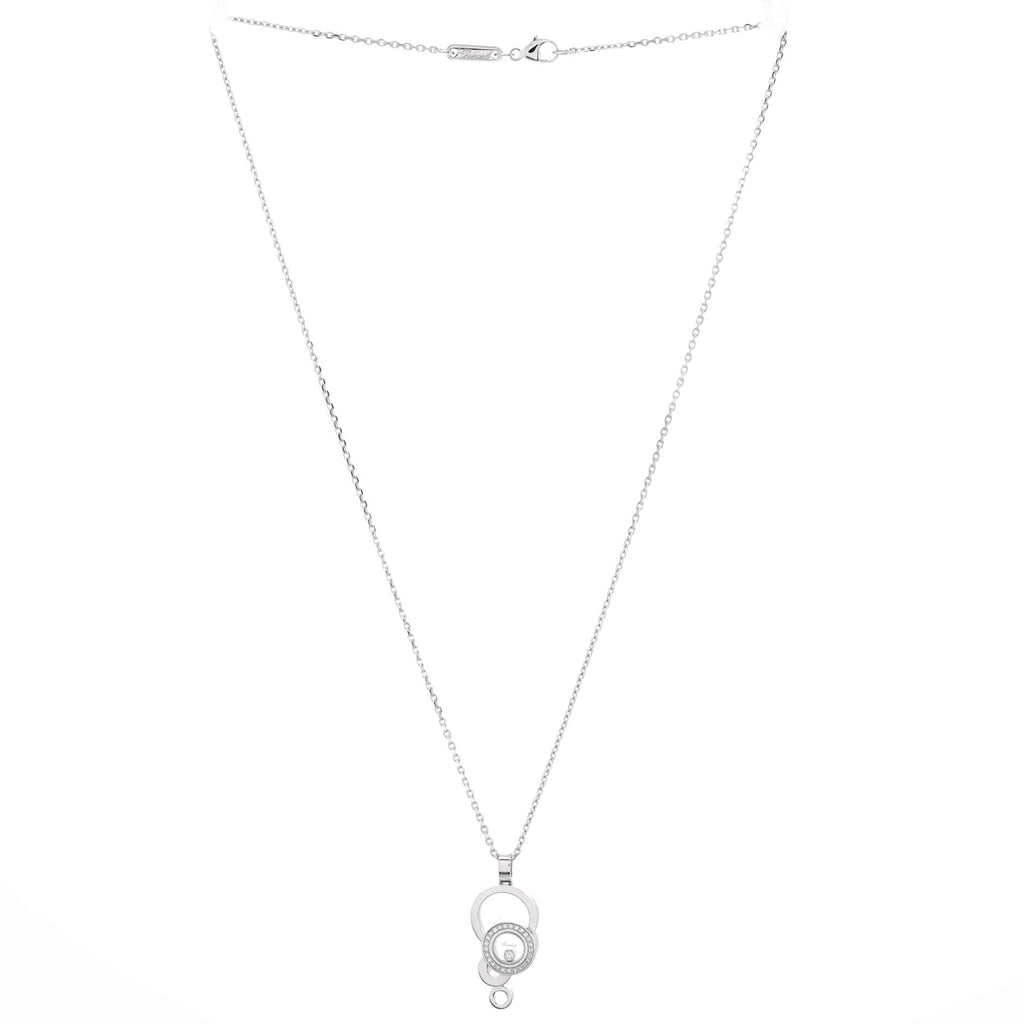 Happy Bubbles Pendant Necklace 18K White Gold with Diamonds and 1 Floating Diamond