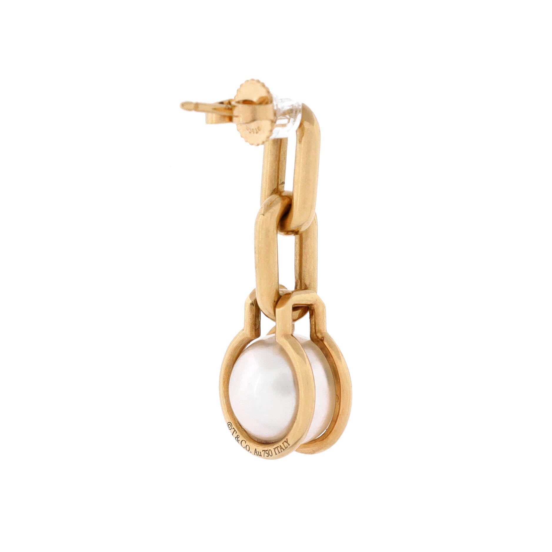 HardWear Double Link Drop Earrings 18K Yellow Gold with Pearls