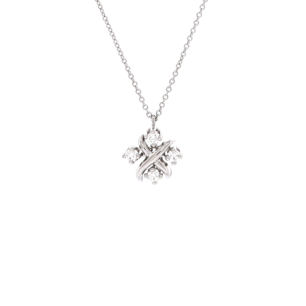 Schlumberger Lynn Pendant Necklace Platinum with Diamonds