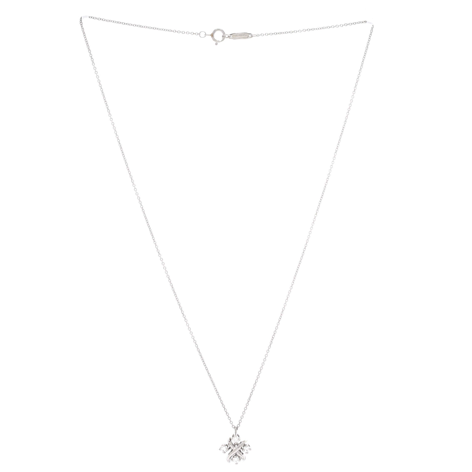 Schlumberger Lynn Pendant Necklace Platinum with Diamonds