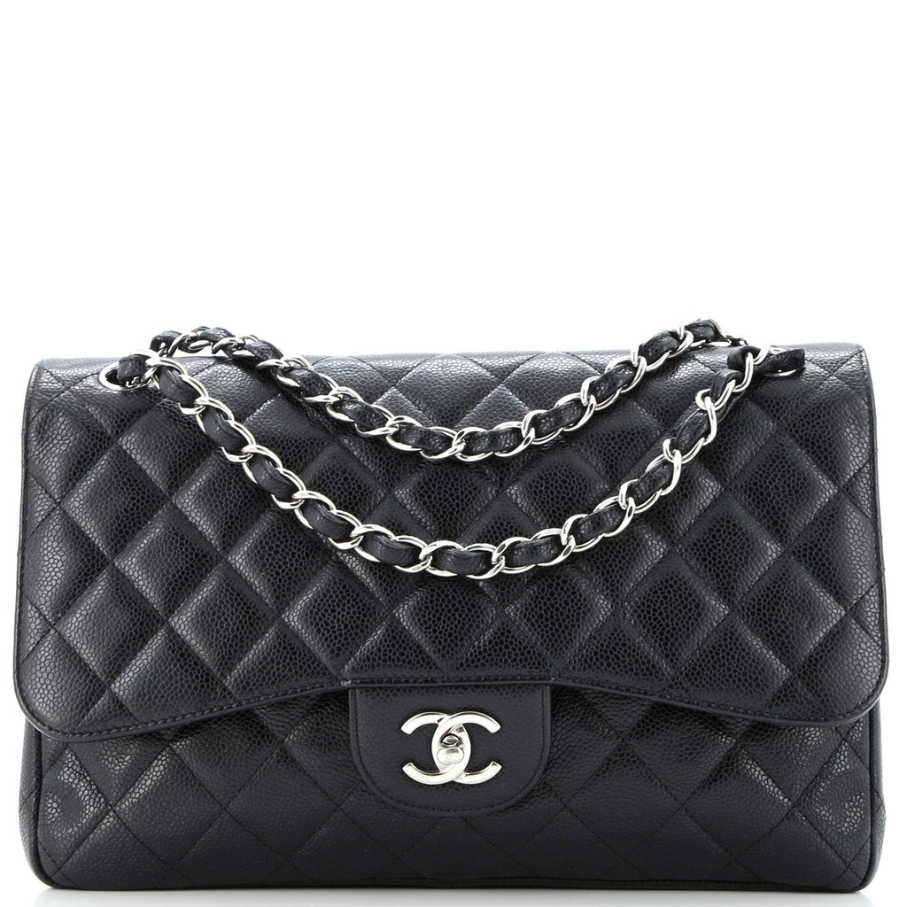 Classic Double Flap Bag Quilted Caviar Jumbo