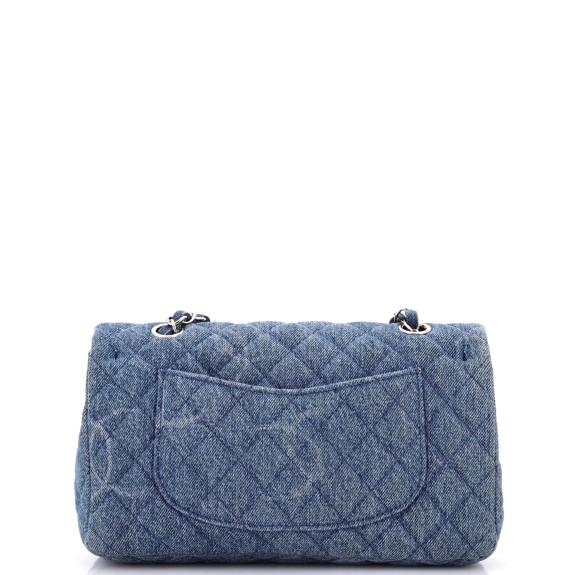 Classic Single Flap Bag Quilted CC Printed Denim Medium