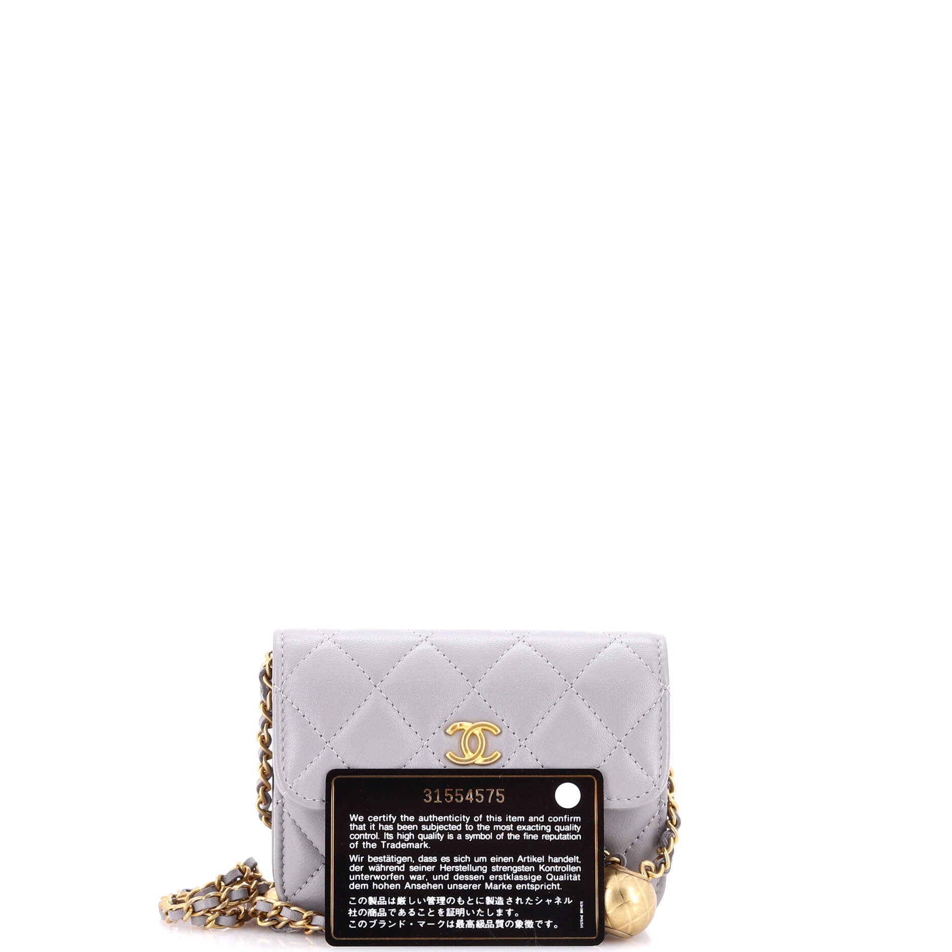 Pearl Crush Flap Clutch with Chain Quilted Lambskin Mini