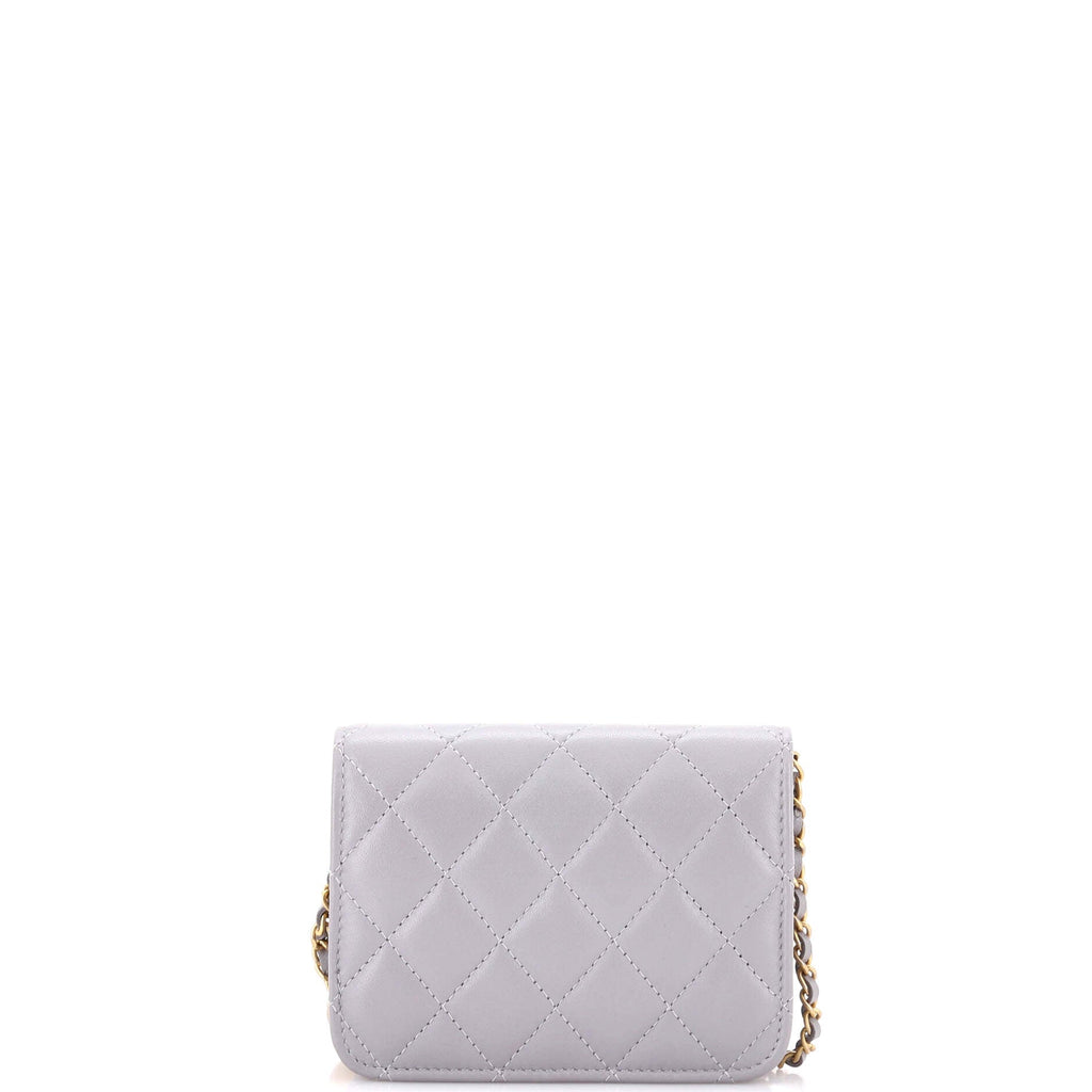 Pearl Crush Flap Clutch with Chain Quilted Lambskin Mini