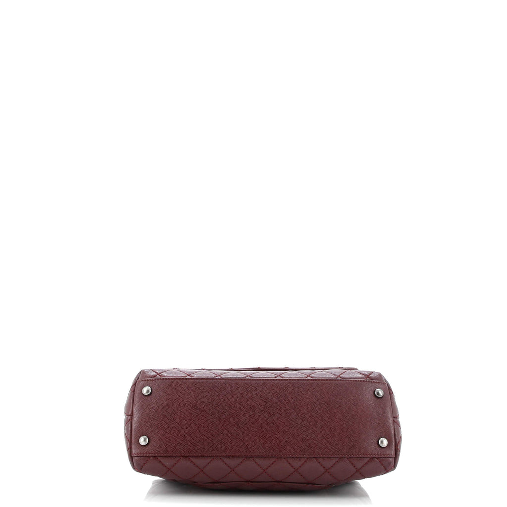 Coco Top Handle Bag Quilted Caviar Small