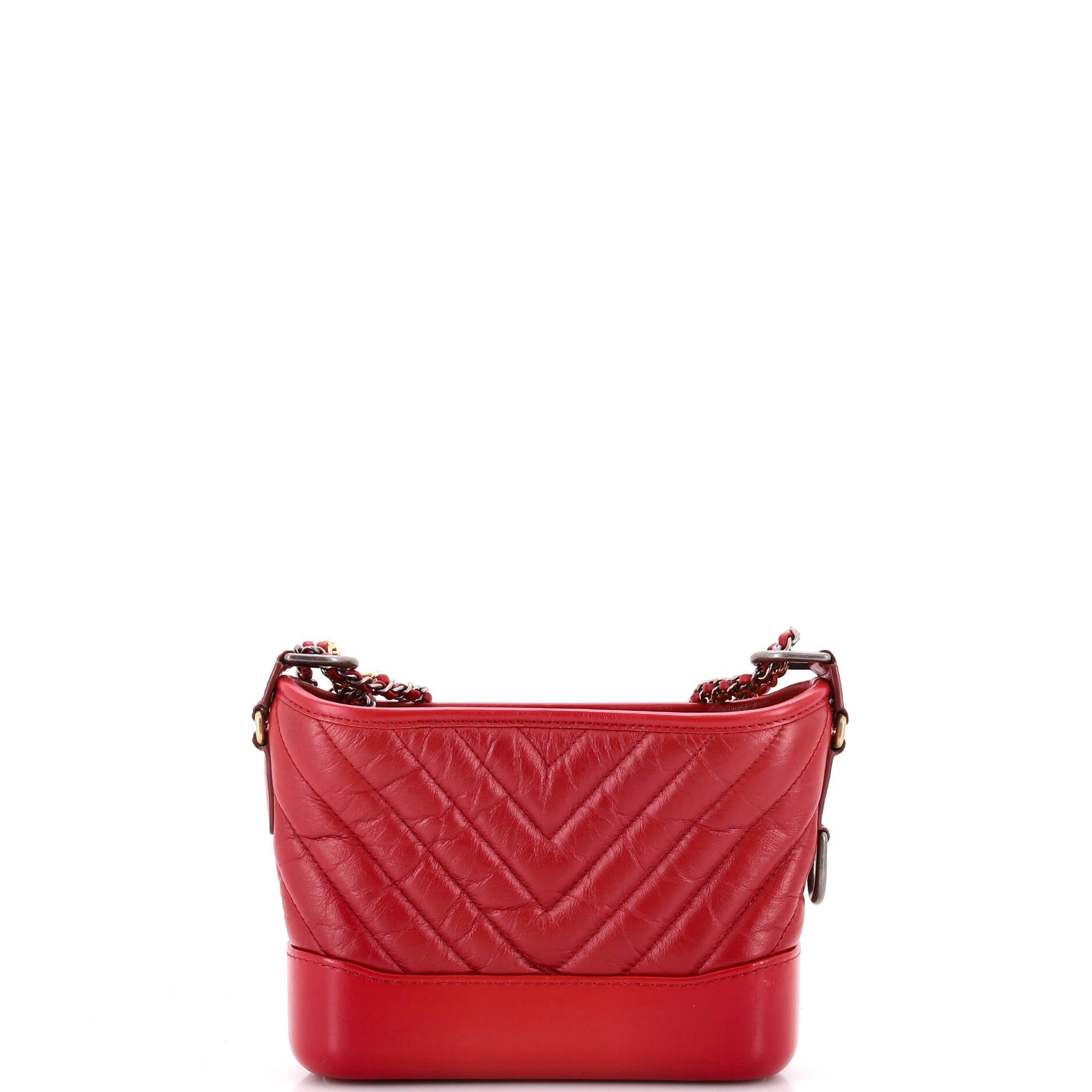 Gabrielle Hobo Chevron Aged Calfskin Small