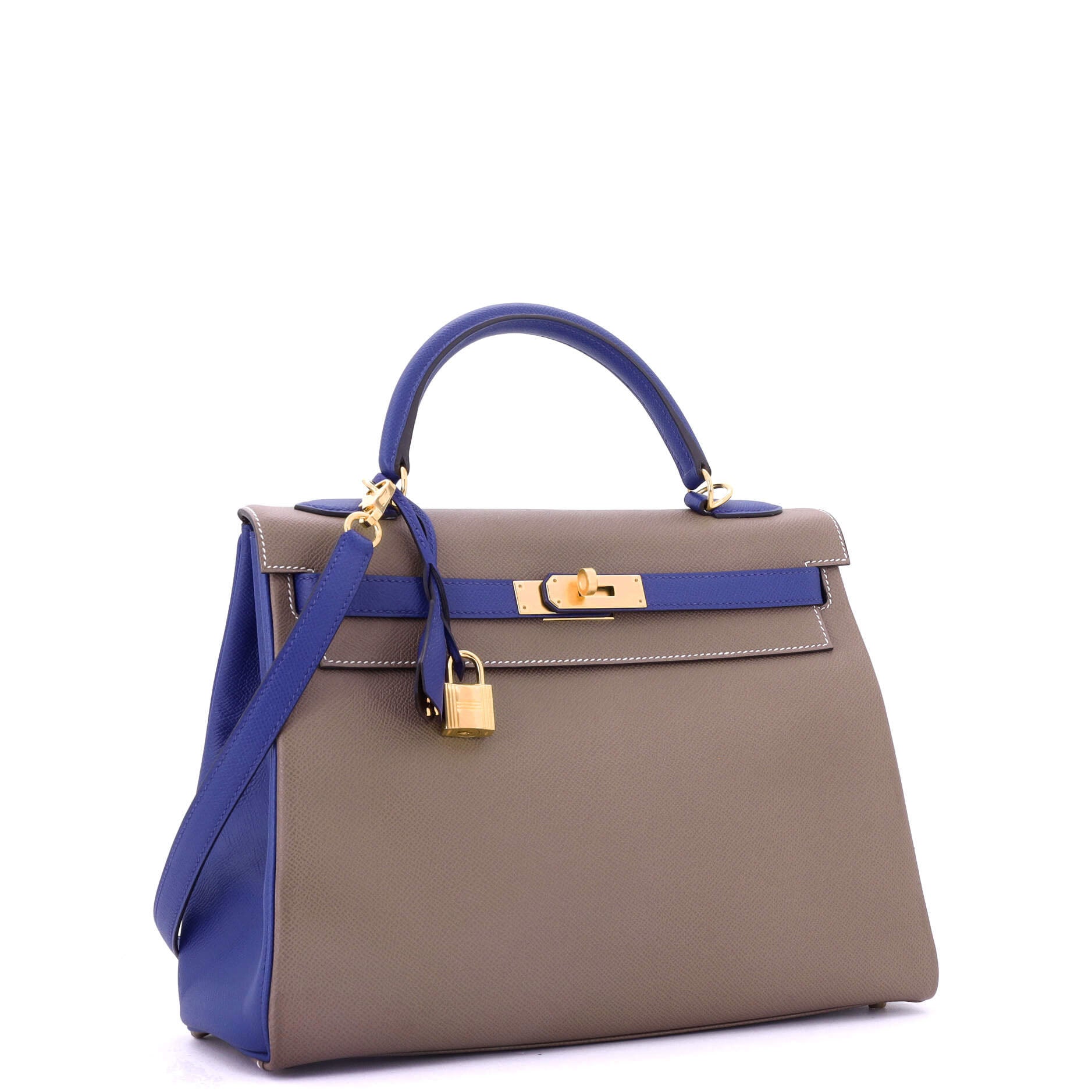 Kelly Handbag Bicolor Epsom with Gold Hardware 32