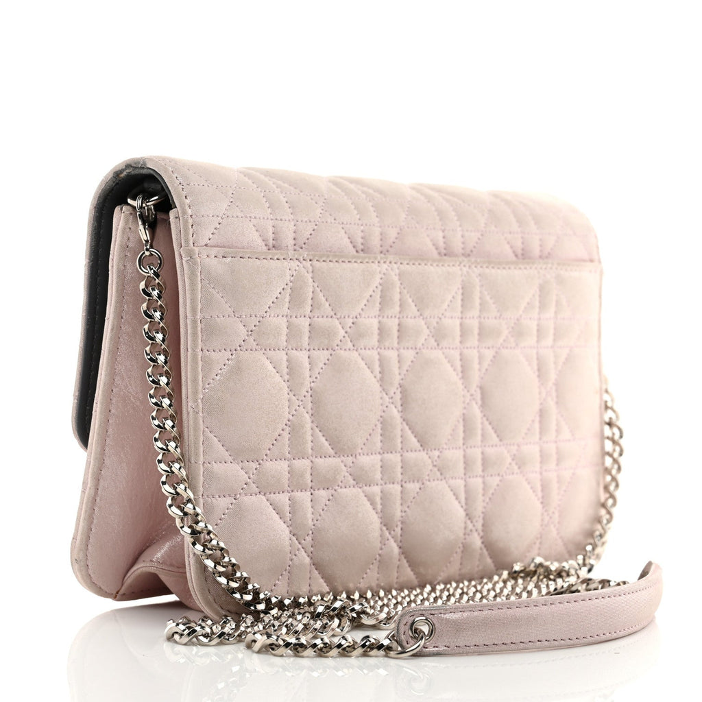 Metallic Lambskin Cannage Miss Dior Promenade Pouch Pink