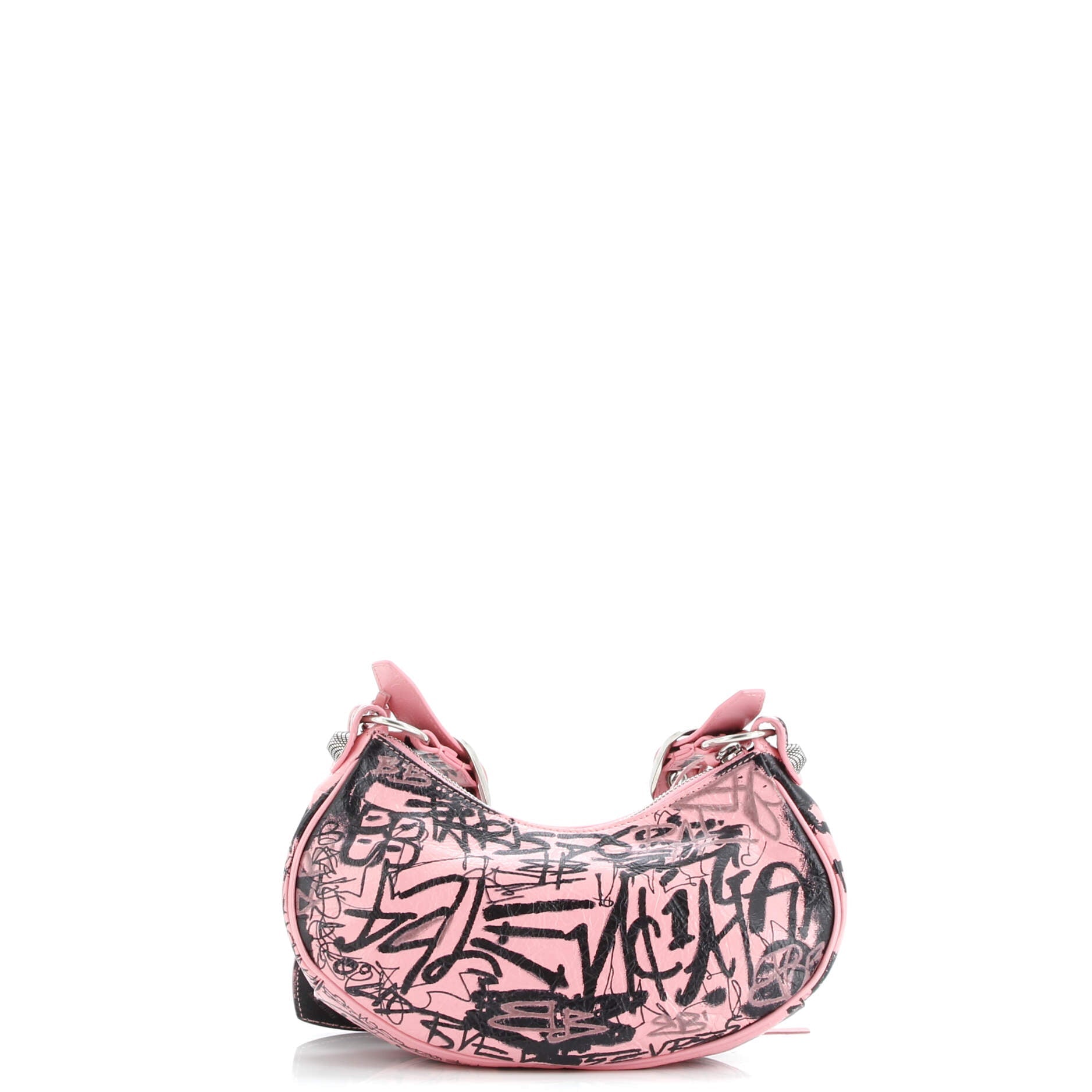 Le Cagole Graffiti Giant Studs Shoulder Bag Leather XS