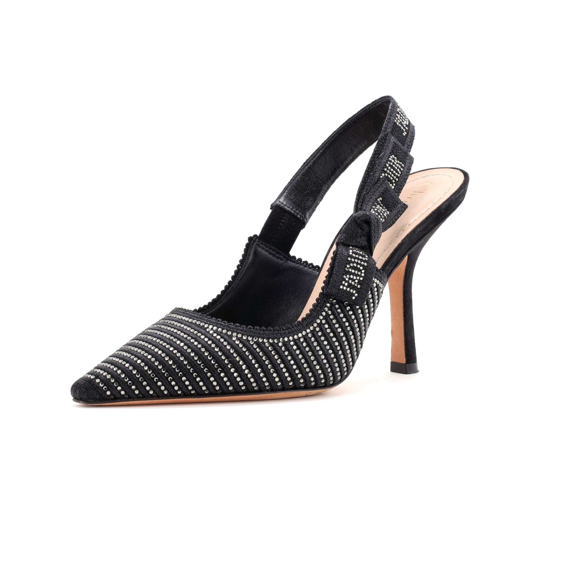 Women's J'Adior Slingback Pumps Crystal Embellished Fabric 100