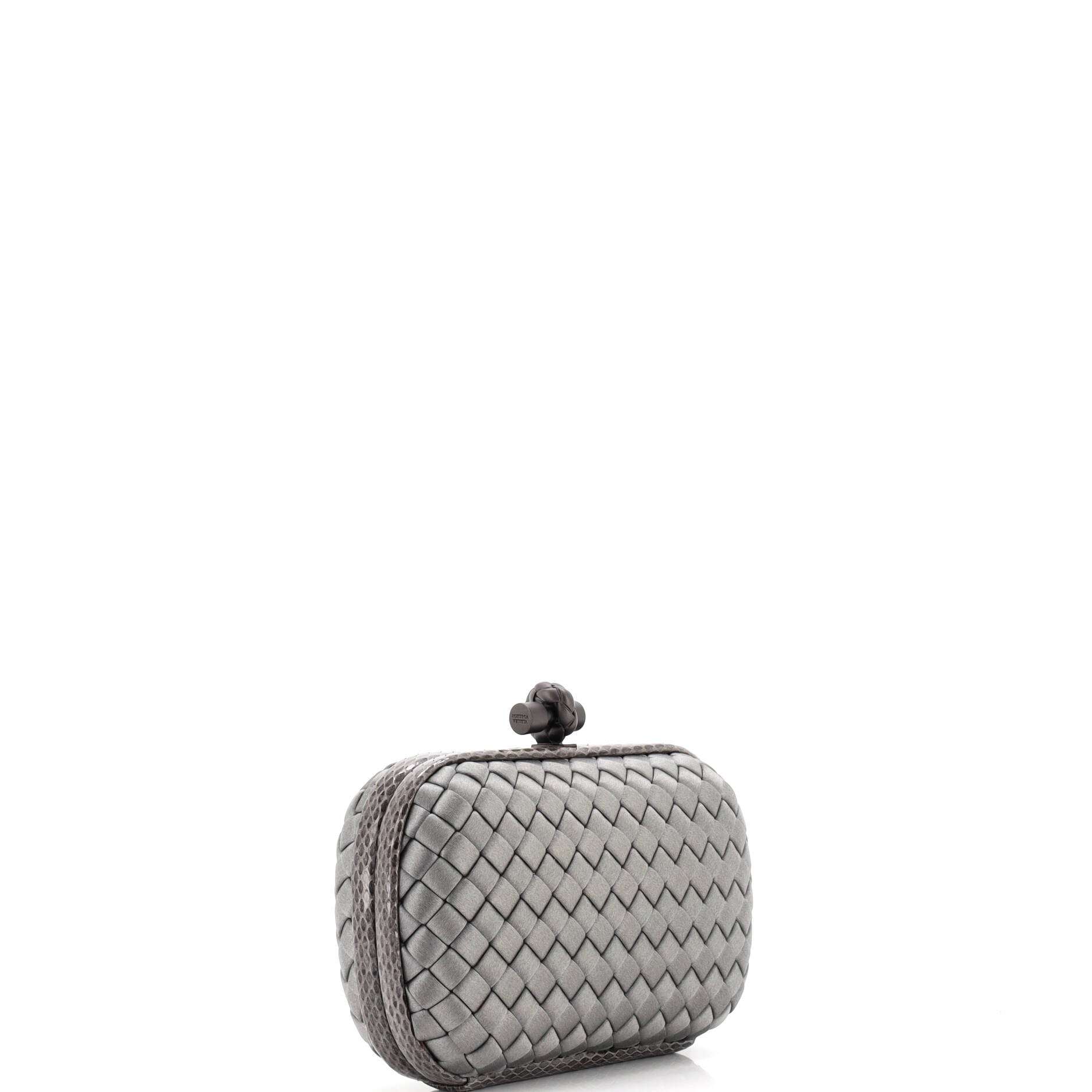 Box Knot Clutch Intrecciato Satin Small