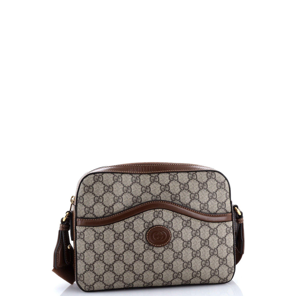 Interlocking G Patch Messenger Camera Bag GG Coated Canvas