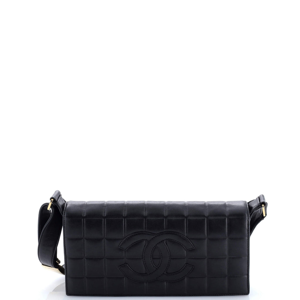 Chocolate Bar CC Flap Bag Quilted Leather East West