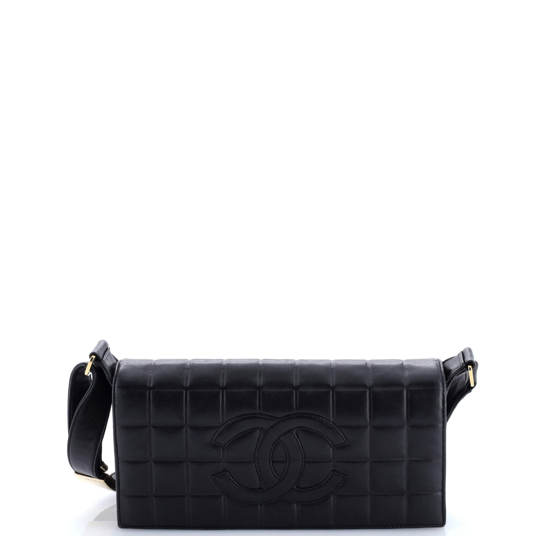 Chocolate Bar CC Flap Bag Quilted Leather East West