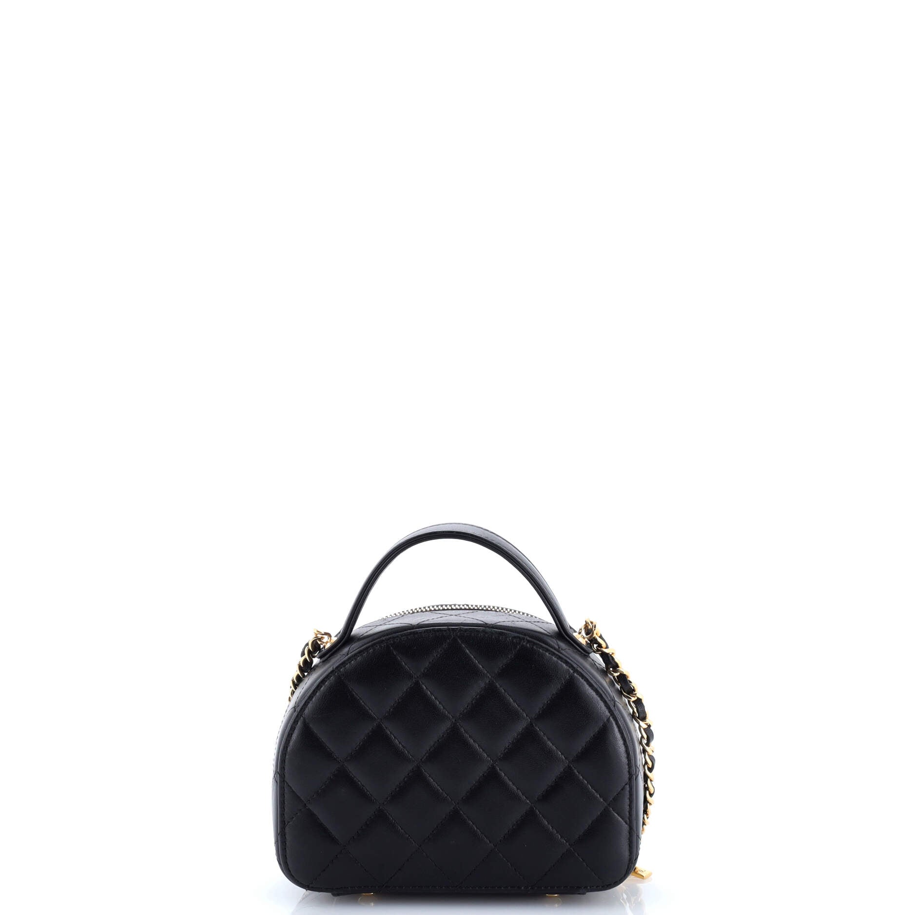 Chic Riviera Vanity Case with Chain Quilted Lambskin