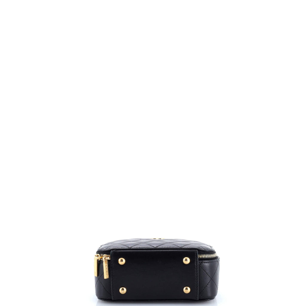 Chic Riviera Vanity Case with Chain Quilted Lambskin