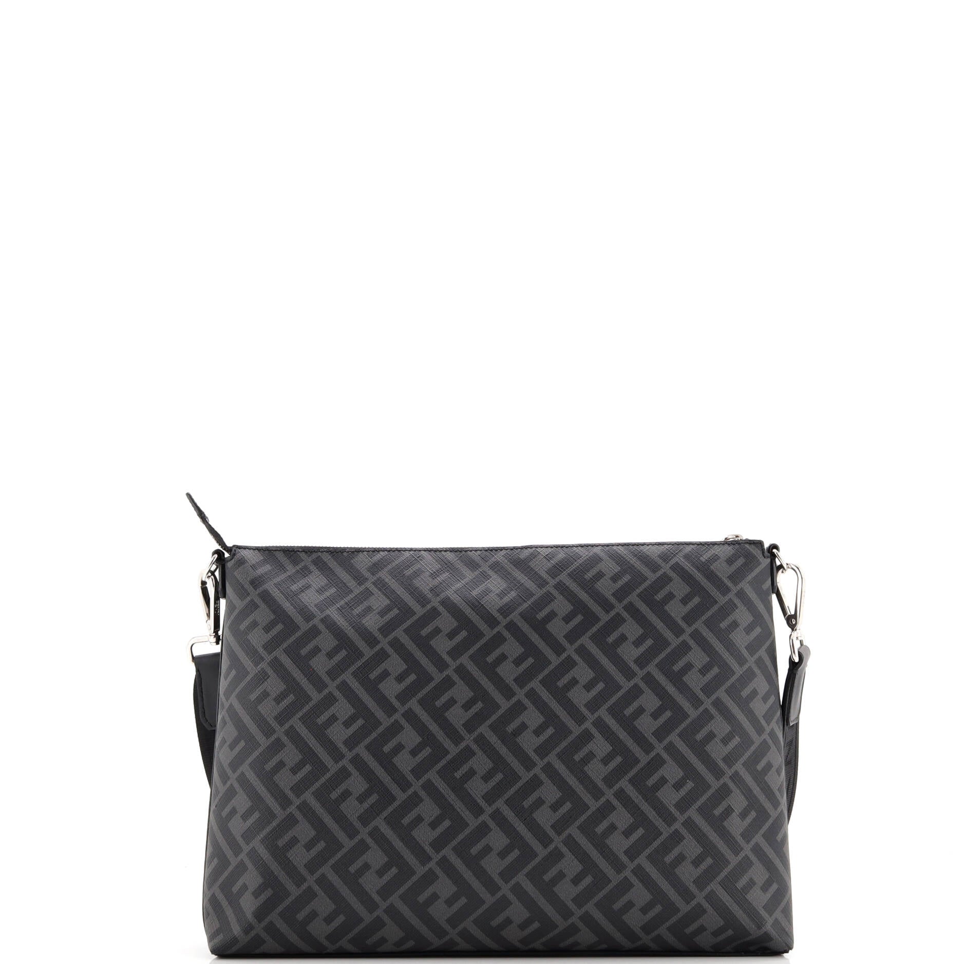 Front Zip Messenger Zucca Coated Canvas and Leather Large