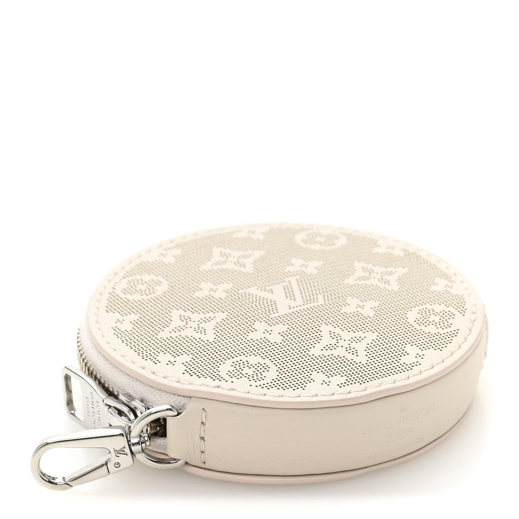 Perforated Mahina Round Coin Purse Gris