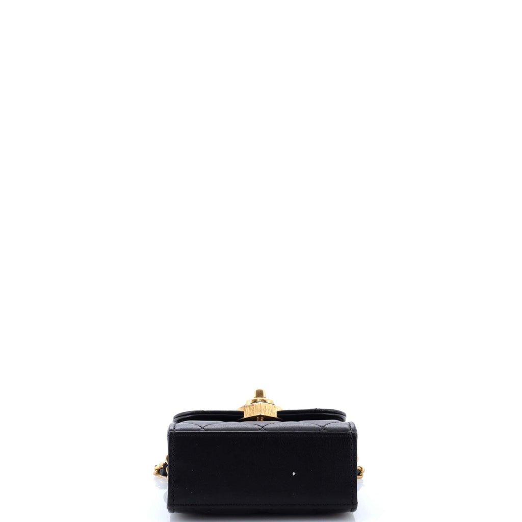 Coco Love CC Heart Clutch with Chain Quilted Lambskin Mini