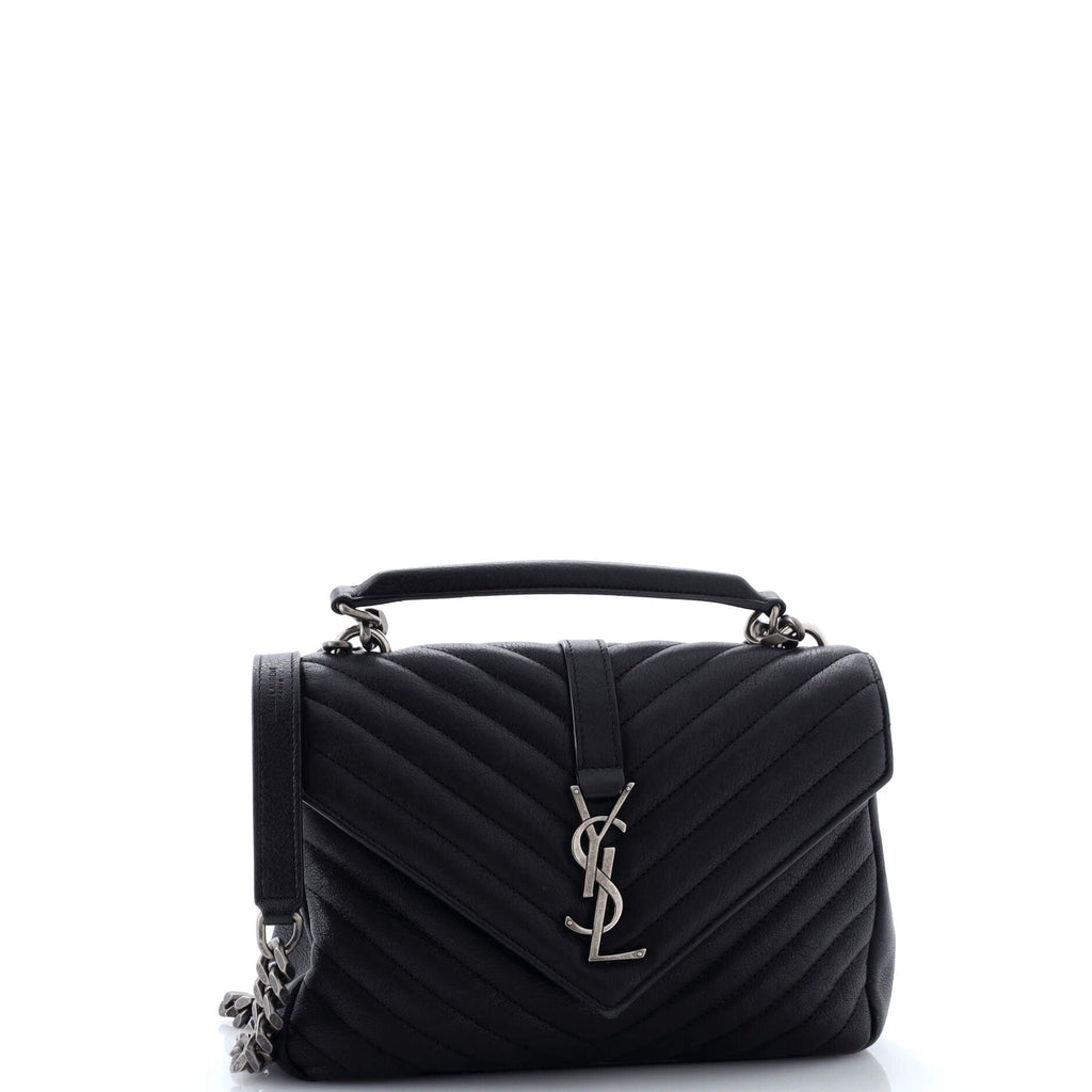 Classic Monogram College Bag Matelasse Chevron Leather Medium